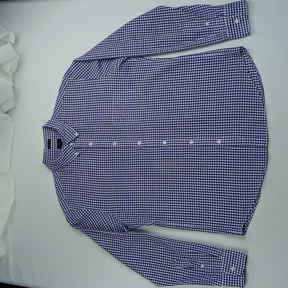 J. Crew Slim Size XL Men's Seersucker Blue/White Check